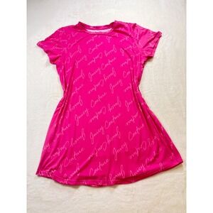 Juicy Couture Hot Pink All Over Logo Sleepwear T-Shirt Dress Large 4421-47